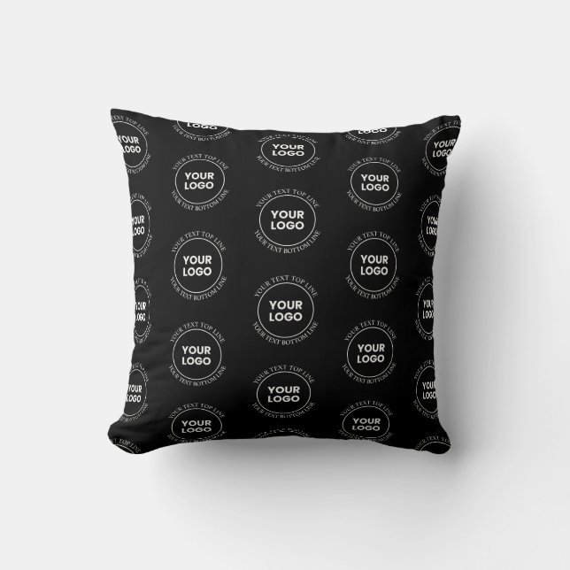Coussin Votre logo et votre texte modifiable | Motif répét (Recto)