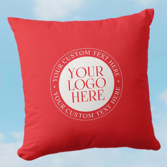 Coussin Votre logo ou autre image | Noël Rouge & Blanc (Créateur téléchargé)