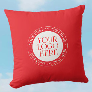 Coussin Votre logo ou autre image Noël rouge et blanc