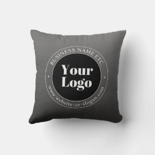 Coussin Votre logo ou design d'entreprise & texte modifiab