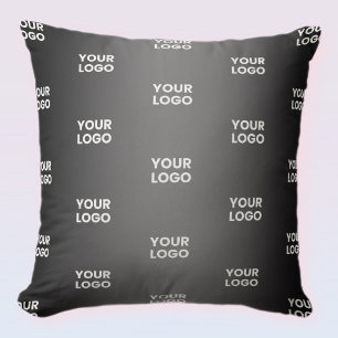Coussin Votre logo répétitif simple   Dégradé noir et gris