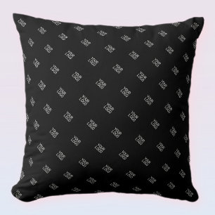 Coussin Votre logo simple motif de logo répétitif Noir