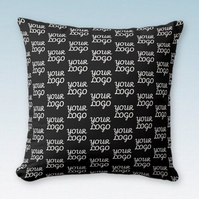 Coussin Votre logo | Simple répétition Motif de logo (Créateur téléchargé)