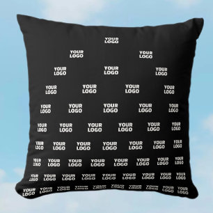 Coussin Votre logo unique motif arch Noir (modifiable)