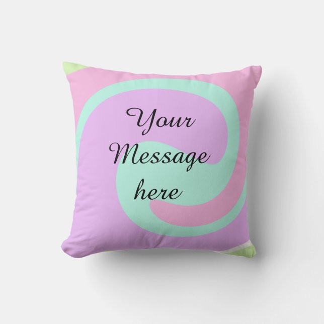 Coussin Votre message ici ajouter du texte nom monogramme  (Recto)