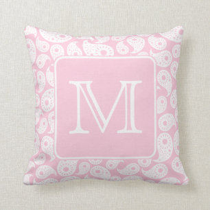 Coussin Votre monogramme de lettre. Modèle rose de Paisle