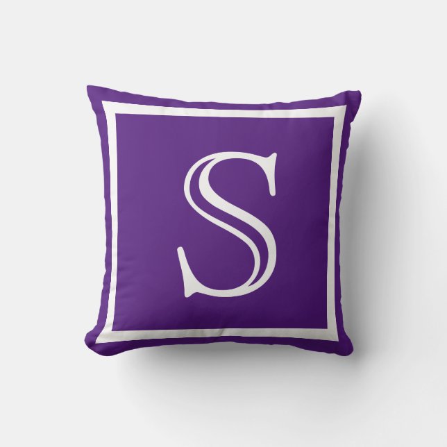 Coussin Votre monogramme personnalisé Purple Pillow (Recto)