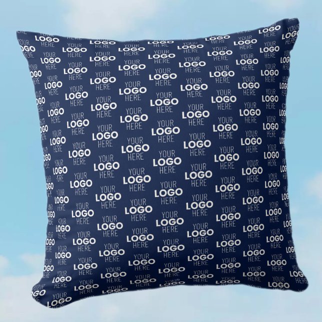 Coussin Votre Motif de répétition de logo ou d'image | Ble (Créateur téléchargé)