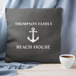 Coussin Votre nom Beach House Ancre Vintage Cendres Gris<br><div class="desc">Votre Nom Beach House Ancre Vintage Cendres Gris Jeu Coussin Oreiller.</div>