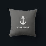 Coussin Votre nom de bateau Vintage Ancre Cendres Gris<br><div class="desc">Nom Du Bateau Ancre Vintage Cendres Gris Extérieur Jetez Un Coussin D'Oreiller.</div>
