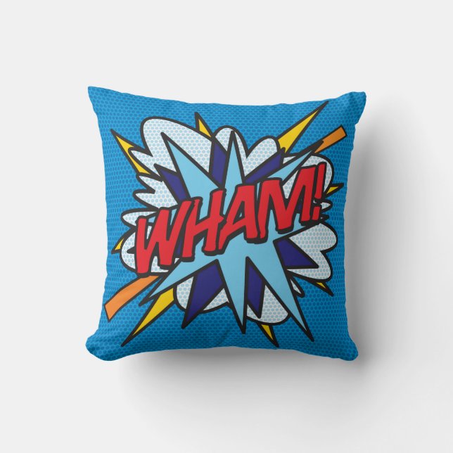 Coussin Votre Nom de Photo Fun Retro Bande Dessinée Pop Ar (Recto)