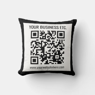 Coussin Votre nom d'entreprise et votre code QR modifié