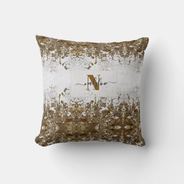 Coussin Votre nom et initiale personnalisés (Recto)