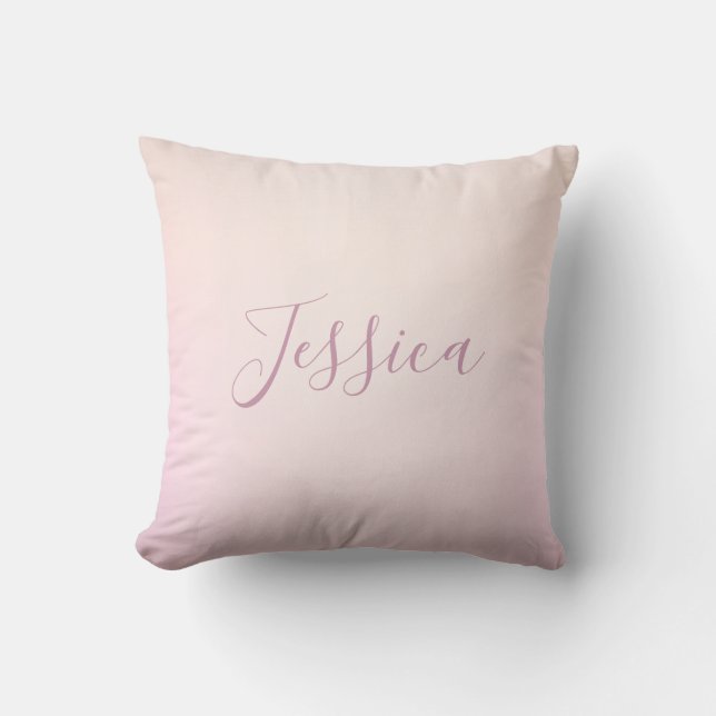 Coussin Votre nom | Ombre douce d'écriture élégante (Recto)