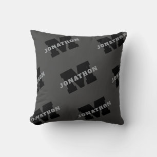 Coussin Votre nom ou nom d'entreprise Gris Masculin Mode