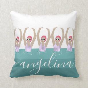 Coussin Votre nom Script Baigneurs artistiques   Synchro S