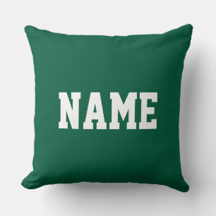 Coussin VOTRE NOM Texte Athlétique Amusant Sur Fond Vert C
