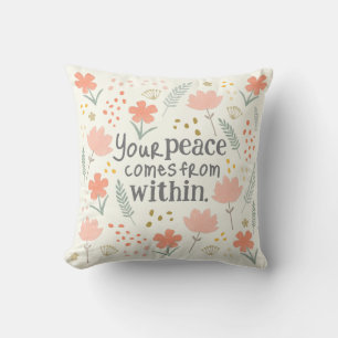 Coussin Votre paix vient de l'intérieur - citation inspira