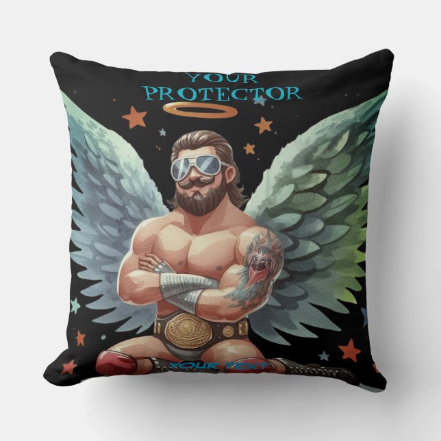 Coussin Votre Protecteur Guardian Angel Show Wrestler (Recto)