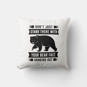 Coussin Votre Tête d'Ours qui Dépasse