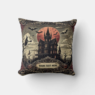 Coussin Votre Texte Ici Halloween Vintage