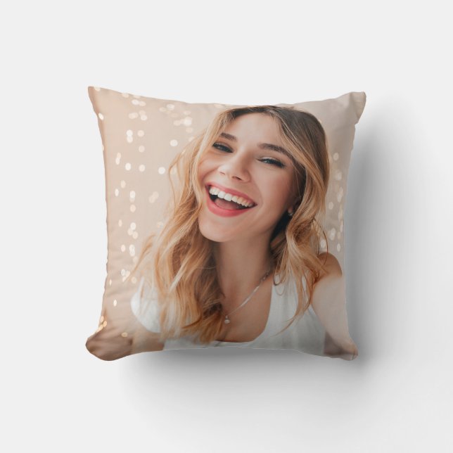 Coussin Votre visage pour un anniversaire personnalisé (Recto)