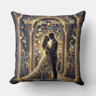 Coussin Voudrez-vous m'épouser dans une étreinte