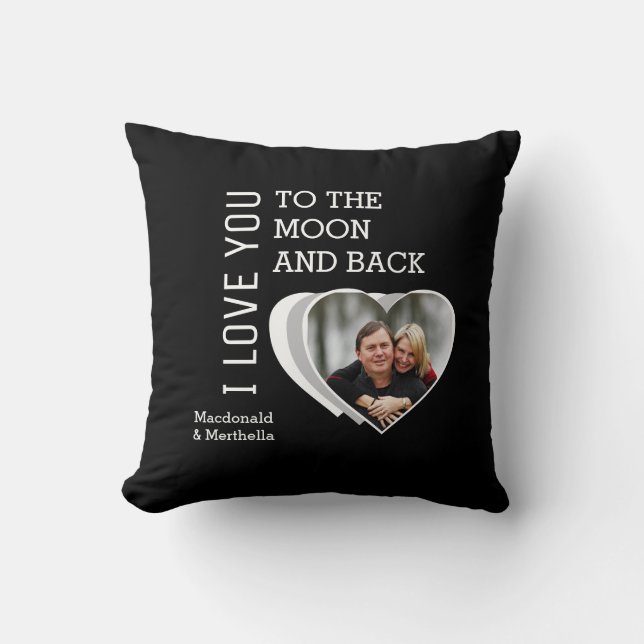 Coussin VOUS AIMER À LA LUNE ET DE RETOUR Personnalisé (Recto)