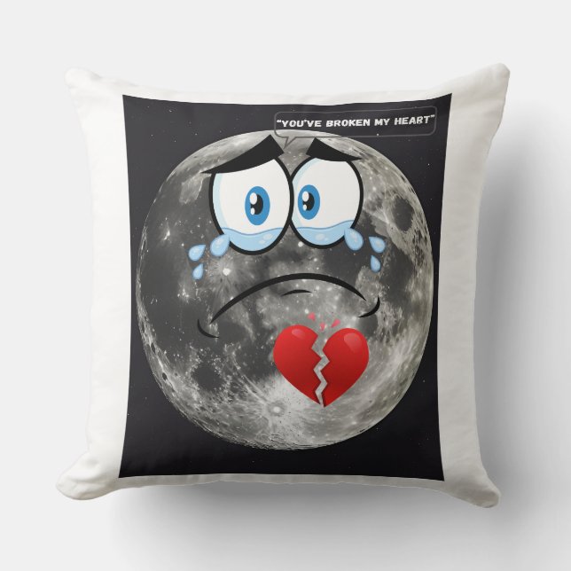 Coussin Vous avez brisé mon coeur - Si la Lune pouvait par (Recto)