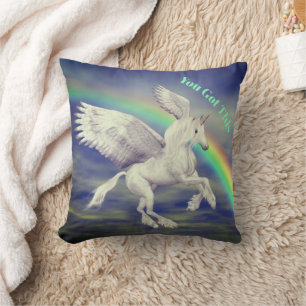 Coussin Vous avez ceci Licorne Volante Arc-en-Ciel Inspira