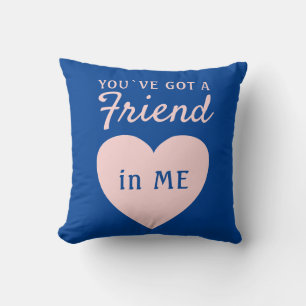 Coussin Vous avez une amitié bleue pour le coeur rose