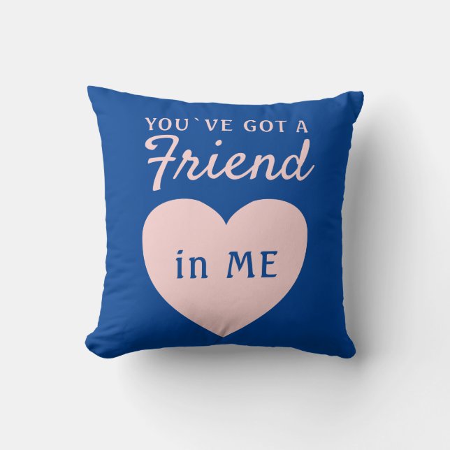 Coussin Vous avez une amitié bleue pour le coeur rose (Recto)