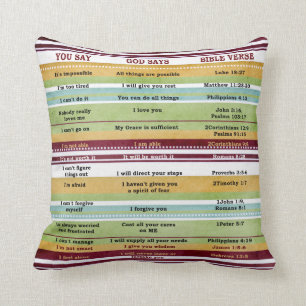 Coussin "Vous dites/Dieu dit" vers une Bible inspirante