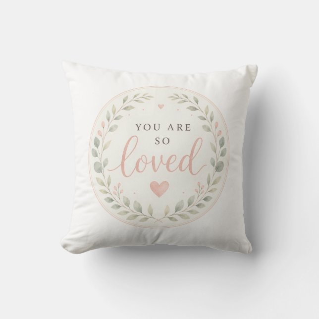 Coussin Vous êtes aimé, cadeau nouveau-né (Recto)