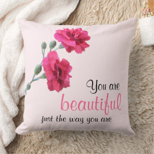 Coussin Vous Êtes Beau Comme Vous Êtes Rose Fleur
