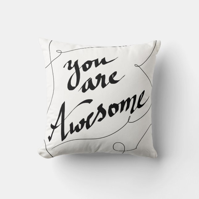 Coussin Vous êtes blanc impressionnant de noir de (Recto)