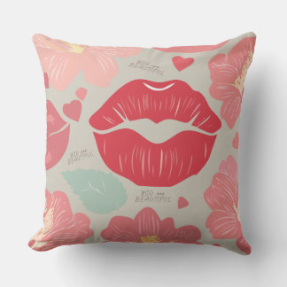 Coussin Vous êtes de belles fleurs et baisers