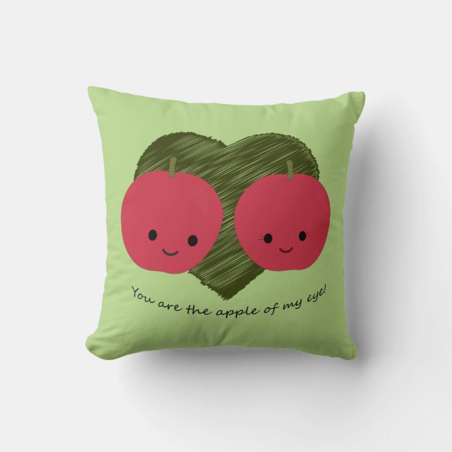Coussin Vous êtes la pomme de mon oeil (Recto)