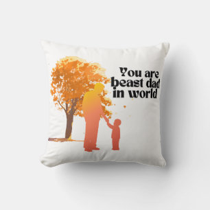 Coussin Vous êtes le meilleur papa au monde - Typo au coeu