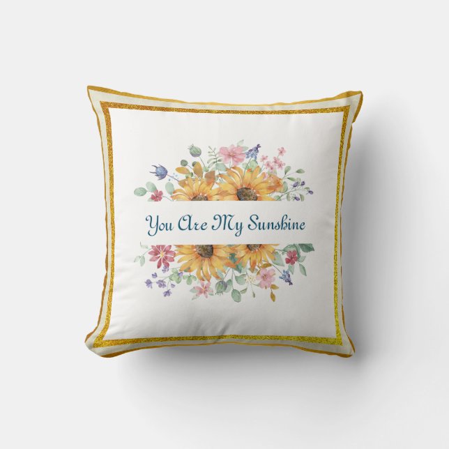 Coussin Vous êtes ma citation de soleil et de tournesol (Recto)