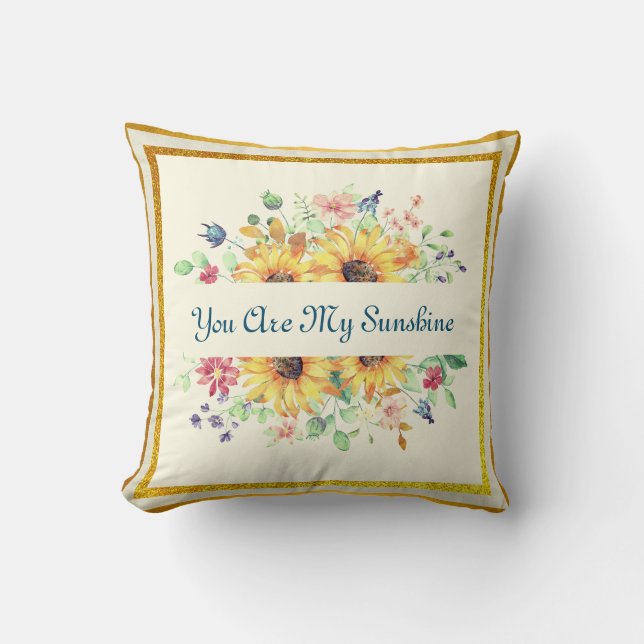 Coussin Vous êtes ma citation de soleil et de tournesol (Recto)