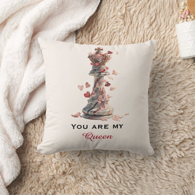 Coussin Vous Êtes Ma Reine Échiquier Saint-Valentin (Couverture)