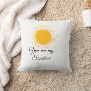 Coussin vous êtes mon soleil jaune orange rayons de soleil