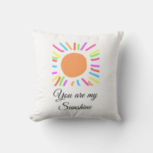 Coussin vous êtes mon soleil jaune orange rayons de soleil