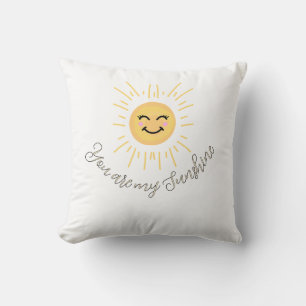 Coussin vous êtes mon soleil jaune orange rayons de soleil