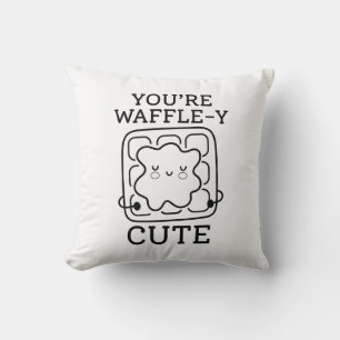 Coussin Vous êtes Waffle-Y mou