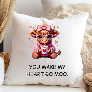 Coussin Vous faites battre mon cœur comme un vache drôle d