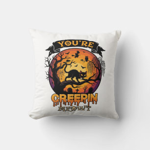 Coussin Vous Me Faites Frissonner Halloween Chat Noir Plei