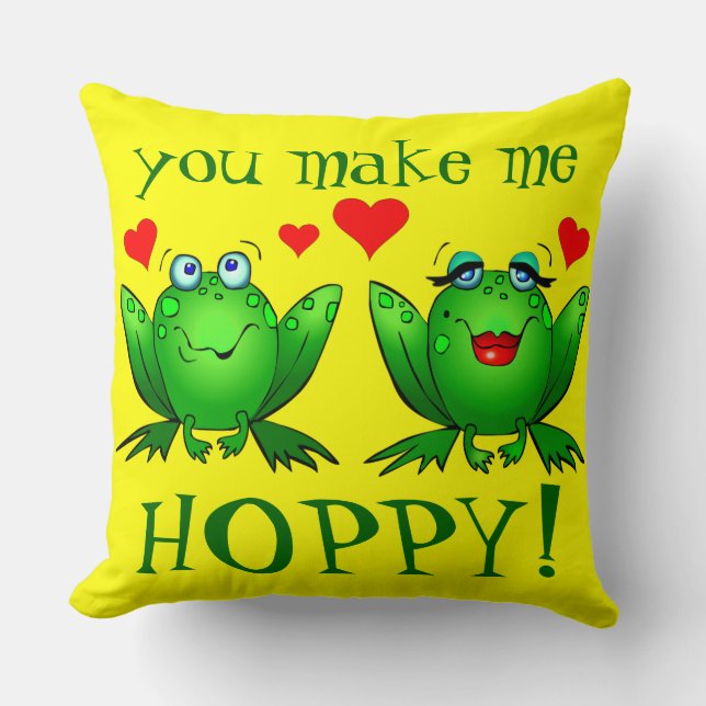 Coussin Vous Me Rendez Heureux Grenouilles Mignonnes Dessi (Recto)