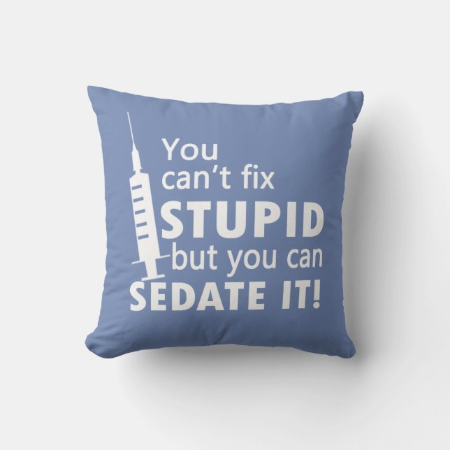 Coussin Vous ne pouvez pas fixer stupide (Recto)